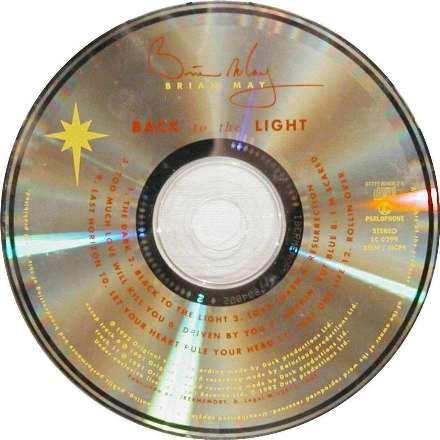 Brian May 'Back To The Light' UK CD disc
