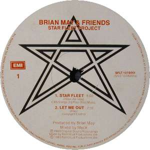 Brian May 'Starfleet Project' UK LP label
