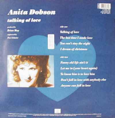 Anita Dobson 'Talking Of Love' UK LP back sleeve