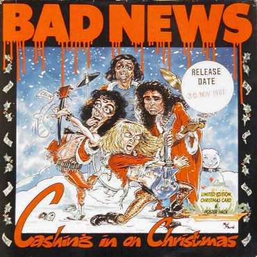 Bad News 'Cashing In On Christmas' UK 7" front sleeve