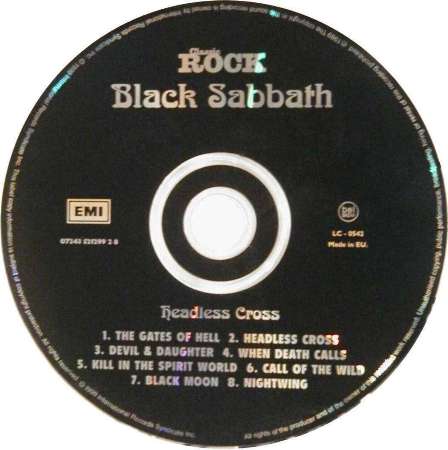 Black Sabbath 'Headless Cross' UK Classic Rock CD disc