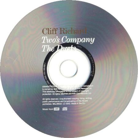 Cliff Richard 'Two's Company' UK CD disc