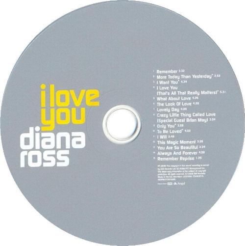 Diana Ross 'I Love You' UK CD disc
