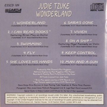 Judie Tzuke 'Wonderland' UK CD booklet back sleeve