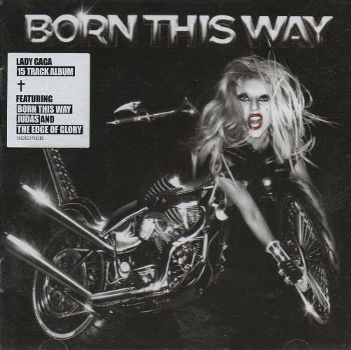 Lady Ga Ga 'Born This Way' UK CD front sleeve with sticker