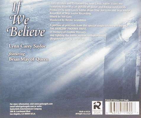 Lynn Carey Saylor 'If We Believe' US CD back sleeve