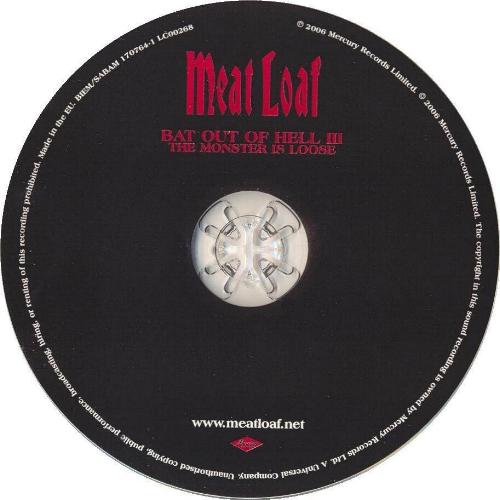 Meat Loaf 'Bat Out Of Hell III' UK single CD disc