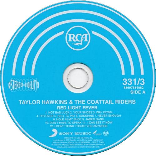 Taylor Hawkins & The Coattail Riders 'Red Light Fever' UK CD disc