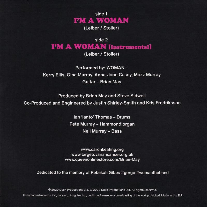 Woman 'I'm A Woman' UK 7" back sleeve