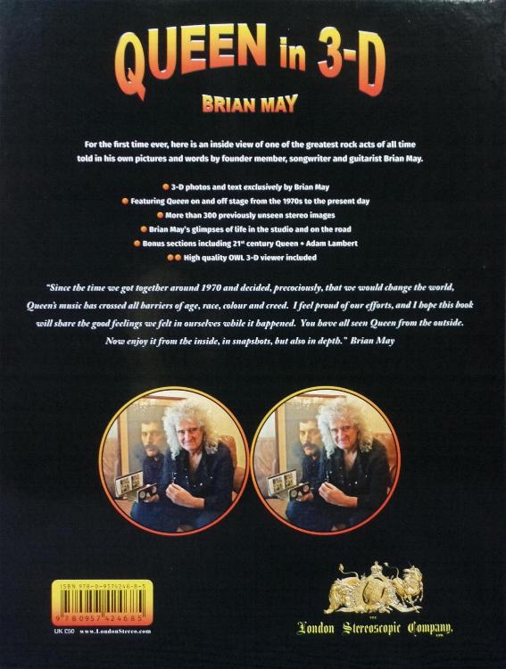 Brian May 'Queen In 3-D' slipcase back sleeve