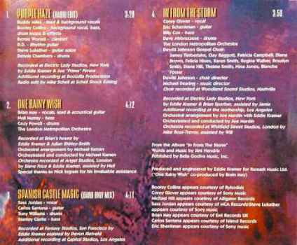 Various Artists 'In from The Storm' CD promo sampler back sleeve