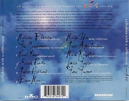 'Lullabies With A Difference' UK CD back sleeve