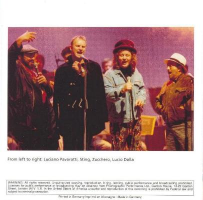 Various Artists 'Pavarotti & Friends' UK CD booklet back sleeve