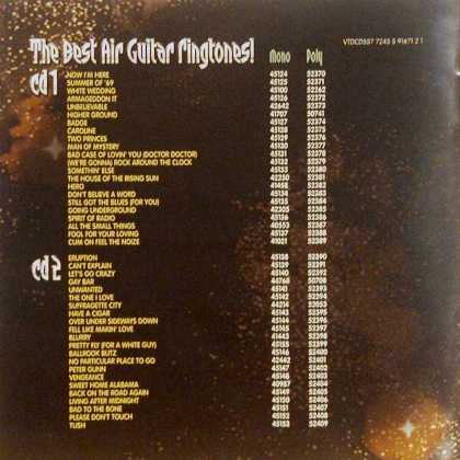 Various Artists 'The Best Air Guitar Album In The World III' UK CD booklet back sleeve