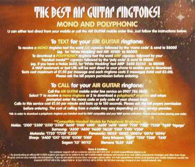 Various Artists 'The Best Air Guitar Album In The World III' UK CD tray insert