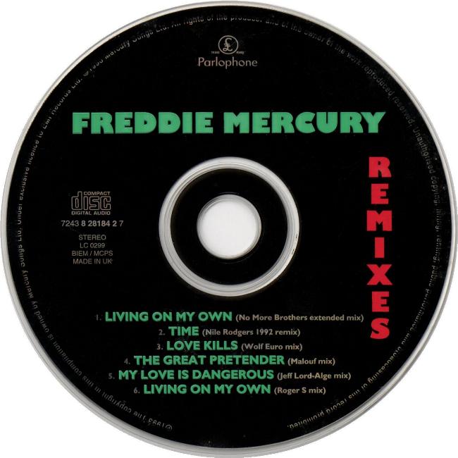 Freddie Mercury 'Remixes' Dutch CD disc