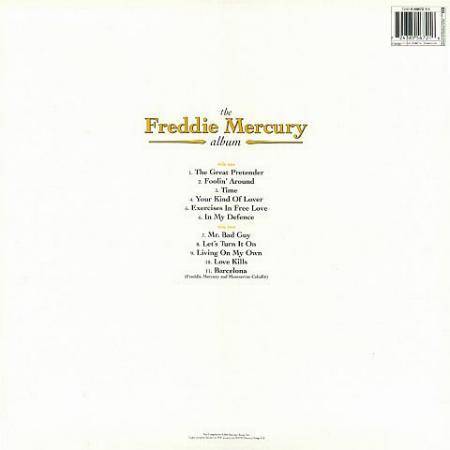 Freddie Mercury 'The Freddie Mercury Album' UK LP back sleeve
