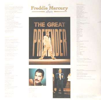 Freddie Mercury 'The Freddie Mercury Album' UK LP inner sleeve