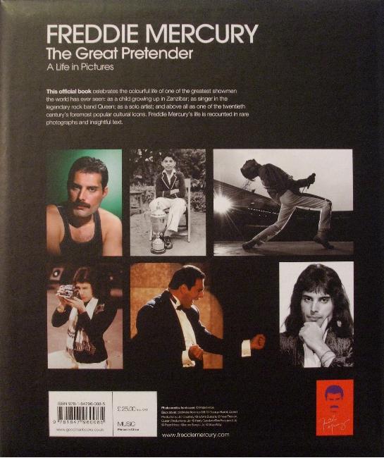 'Freddie Mercury - The Great Pretender: A Life In Pictures' hardback back sleeve