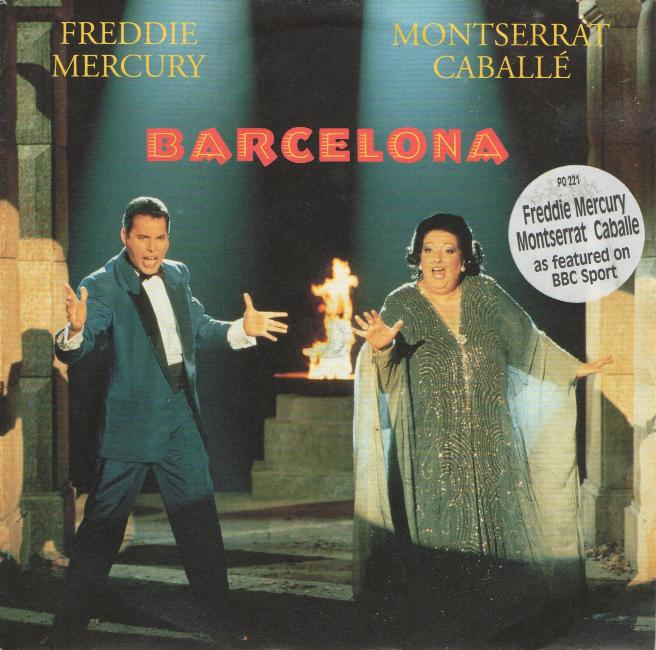 Freddie Mercury 'Barcelona' UK 7" stickered front sleeve