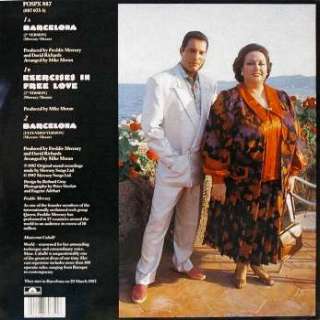 Freddie Mercury 'Barcelona' UK 12" back sleeve