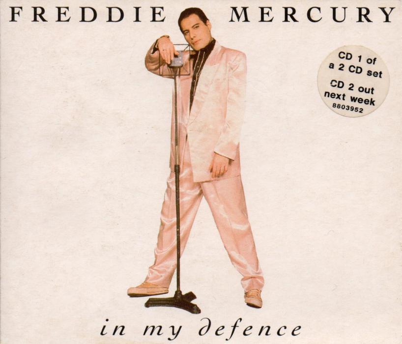 Freddie Mercury 'In My Defence' UK CD1 front sleeve
