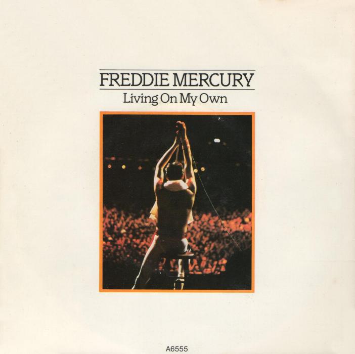Freddie Mercury 'Living On My Own' UK 7" front sleeve