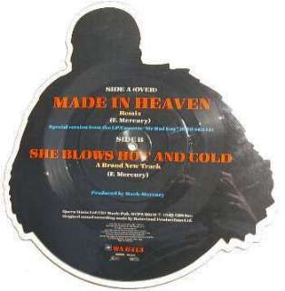 Freddie Mercury 'Made In Heaven' UK 7" shaped picture disc