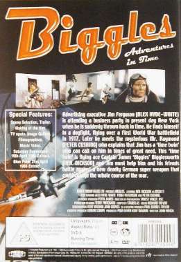 'Biggles Adventures In Time' UK DVD back sleeve