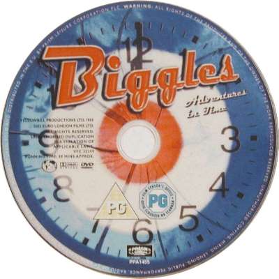 'Biggles Adventures In Time' UK DVD disc