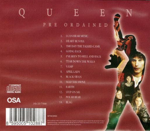 'Pre-Ordained' CD back sleeve