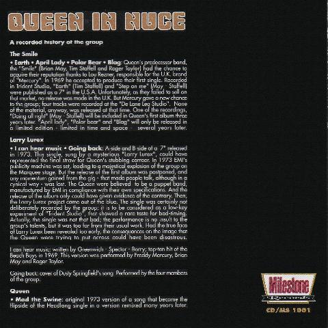 1999 CD booklet back sleeve