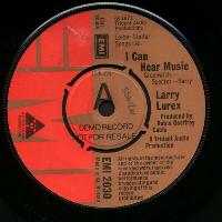 Larry Lurex 'I Can Hear Music' UK 7" label