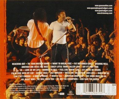 Queen + Paul Rodgers 'Return Of The Champions' UK CD back sleeve