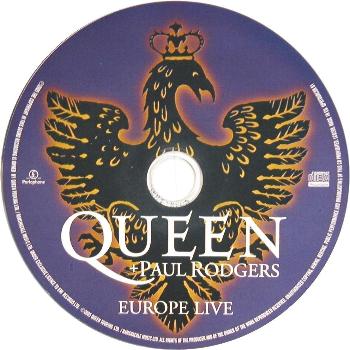 Queen & Paul Rodgers 'Europe Live' blank CD disc