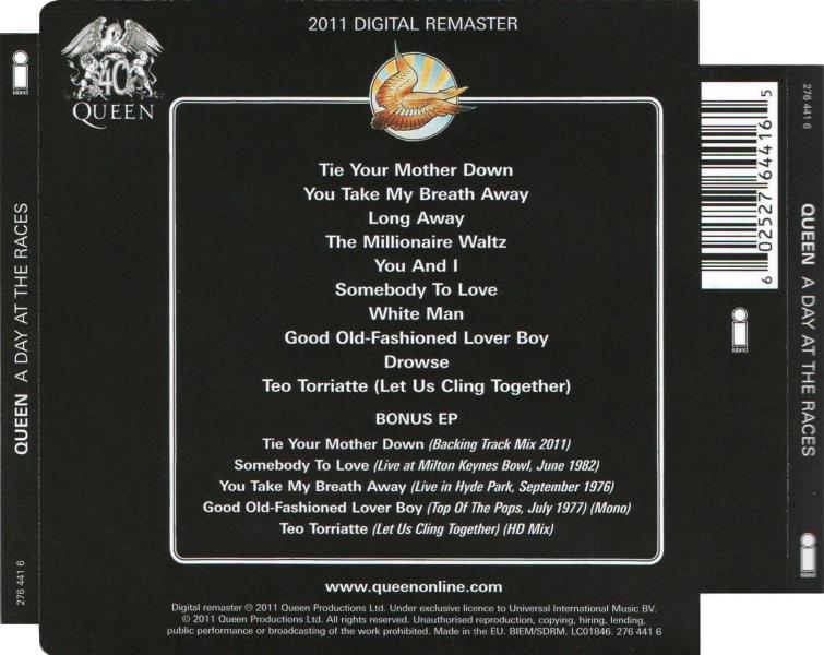 UK 2011 double CD back sleeve