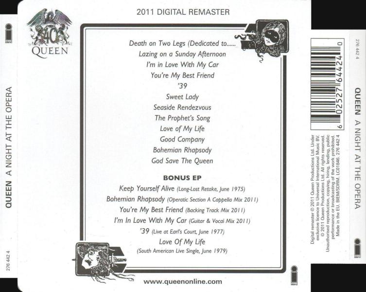 UK 2011 double CD back sleeve