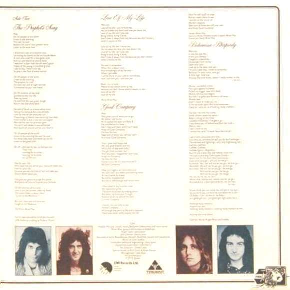 Queen 'A Night At The Opera' UK LP gatefold