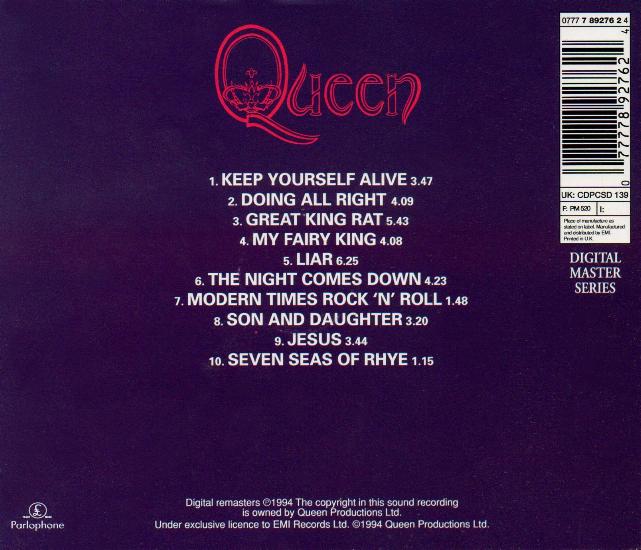 UK 1994 digital remaster CD back sleeve