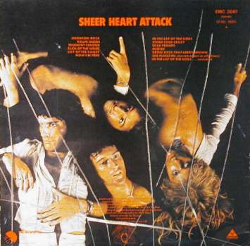 Queen 'Sheer Heart Attack' UK LP back sleeve