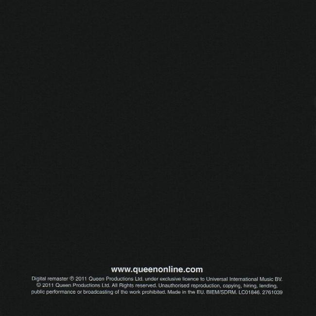 UK 2011 CD booklet back sleeve