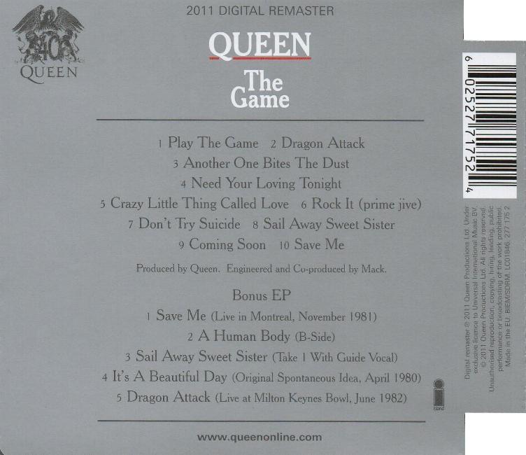 UK 2011 double CD back sleeve