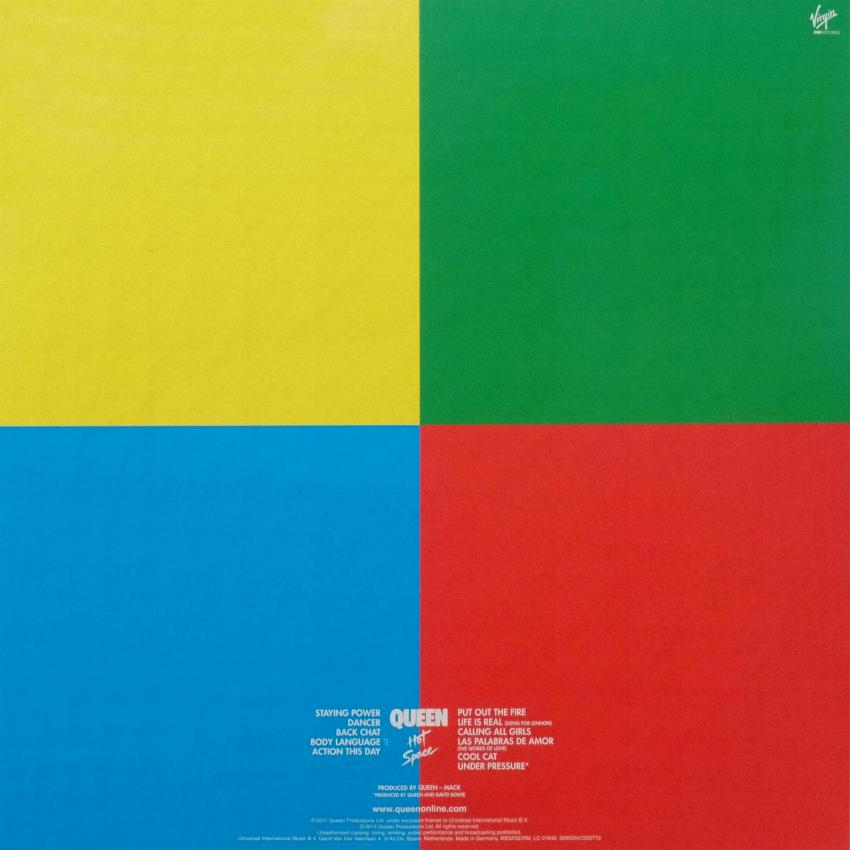 Queen 'Hot Space' 2015 'The Studio Collection' LP back sleeve