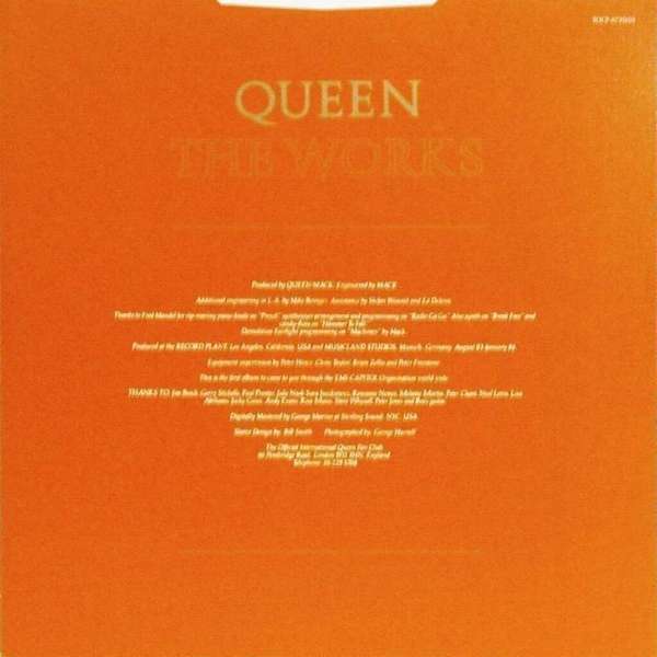 Queen 'The Works' UK LP inner sleeve