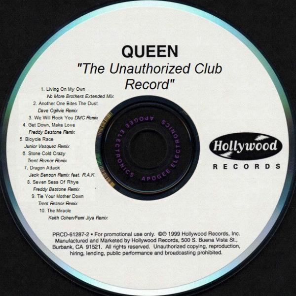 Queen 'The Unauthorized Club Record' US promo CD disc
