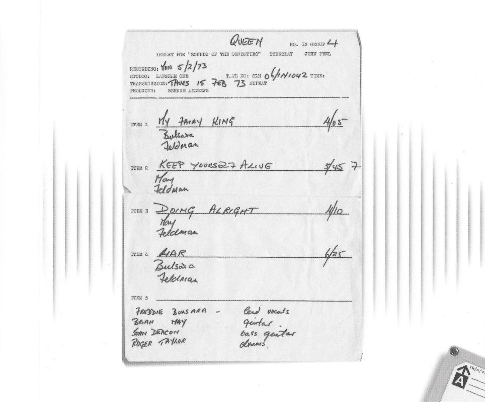 Queen 'On Air' UK 2CD inner sleeve