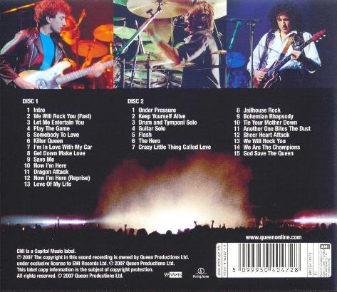 Queen 'Queen Rock Montreal' UK CD back sleeve
