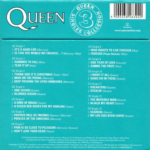 Queen 'Singles Collection 3' UK boxed set back