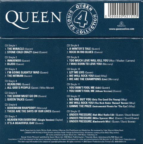 Queen 'Singles Collection 4' UK boxed set back