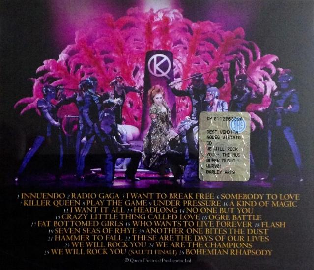 Queen 'We Will Rock You' Italian cast album CD back sleeve